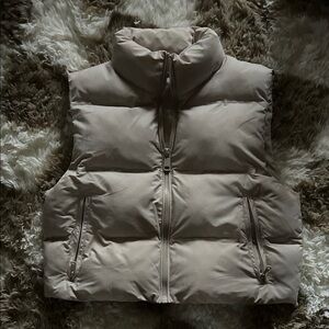 Zara Beige Puffer Vest